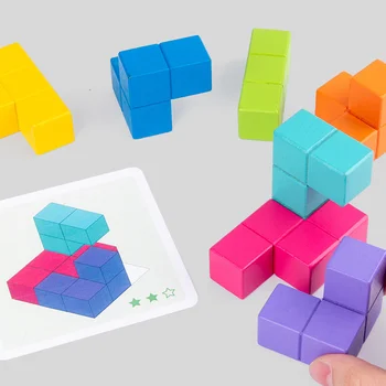 Vaikams Žaislai Magija Soma Cube 3D Dėlionės Žaidimas Švietimo Žaislai Vaikams Krūvas Plytų Spalvinga Montessori Teris Dėlionės