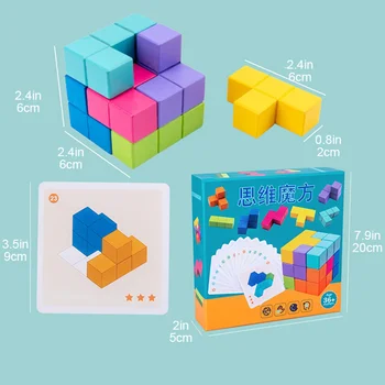 Vaikams Žaislai Magija Soma Cube 3D Dėlionės Žaidimas Švietimo Žaislai Vaikams Krūvas Plytų Spalvinga Montessori Teris Dėlionės