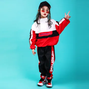 Vaikas Hip-Hop Drabužių Veikia Striukė Kailis Viršūnes Atsitiktinis Kelnės Mergaitėms Berniukai Džiazo Šokių Drabužių, Kostiumų Pramoginiai Šokiai Streetwear