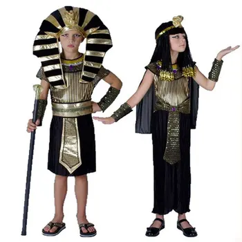 Vaiko Vaikams Juodojo Aukso Egiptas Egipto Faraono Princo Kostiumas Berniukams, Mergaitėms Kleopatra Princesė Kostiumai Helovinas Fancy Dress Šalis