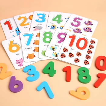 Vaikus Matematikos Žaislai Medienos Aritmetinis Žaislas Skaitmeninis Porą Korteles su Skaičiavimo Lazdelės Darželio Ikimokyklinio Žaislai Vaikams Mergaitėms Berniukas