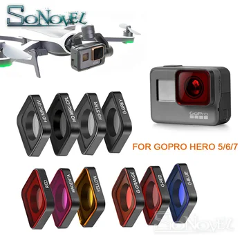 Vaizdo kameros Filtrai Hero5 Hero6 Hero7 Vandeniui atsparus UV Filtras CPL Star Spalvų Filtrų Rinkinys GoPro Hero 5 6 7 Black Veiksmo Kameros