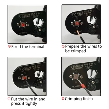 Vamzdinės terminalo užspaudimo įrankis, micro elektros apkabos, hsc8 6-4a 0.06-10mm2 28-7awg didelio tikslumo rungtynių rinkinys