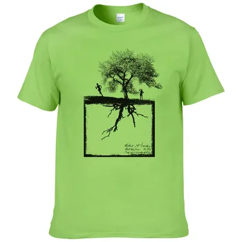 Vasaros Asmeninį vyriški t-shirt didelis medis ir paveikslas atspausdintas šukuotinės medvilnės marškinėliai cool tees vyras #181