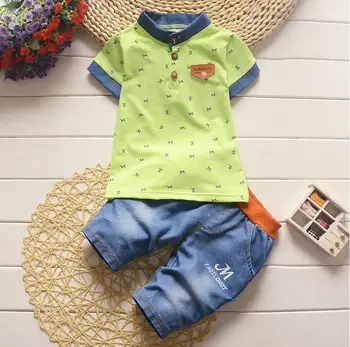 Vasaros Berniuko Drabužių Rinkinius, Vaikiška Apranga Tracksuit T - Shirt + Dryžuotas Chalatas Vaikų Berniukų Laisvalaikio Drabužių Kostiumas