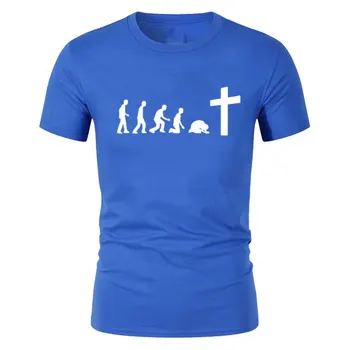 Vasaros Dievas yra Meilė, Jėzus yra Nuostabi Komanda Jėzus Evoliucija tikri Vyrai Melstis Marškinėliai Krikščionių Marškinėliai Jėzaus Religinio Tikėjimo T-Shirt