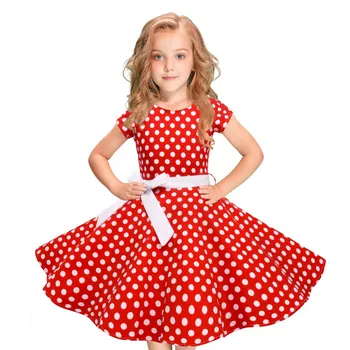 Vasaros Mergaitės suknelė mados karšto pardavimo retro suknelė vaikų trumpas rankovėmis suknelė vientisa spalva dot lygiosios lankas princesė dress платье 40*