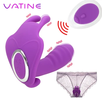 VATINE 10 Greičio Nešiojami Drugelis Dildo Vibratorius Vibruoja Kelnaitės Klitorio Stimuliatorius G Spot Massager Sekso Žaislai Moterims