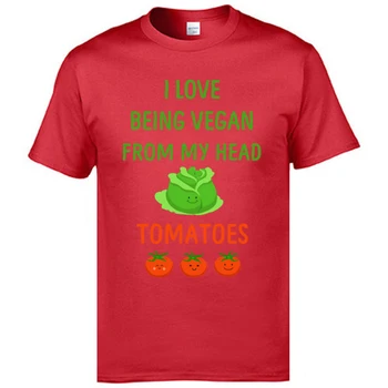 Veganų Tshirts Vyrai Man Patinka Būti Veganas Nuo Mano Galva, Pomidorai Užsakymą Vatos Pagaliukai & Tees Savo Dizainą Spausdinti Marškinėliai Fitneso