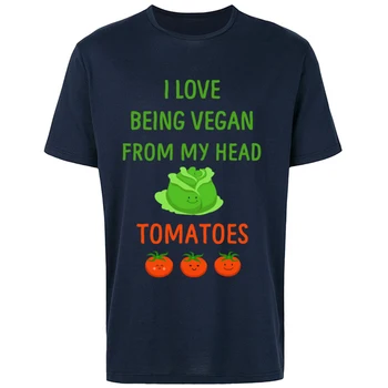 Veganų Tshirts Vyrai Man Patinka Būti Veganas Nuo Mano Galva, Pomidorai Užsakymą Vatos Pagaliukai & Tees Savo Dizainą Spausdinti Marškinėliai Fitneso