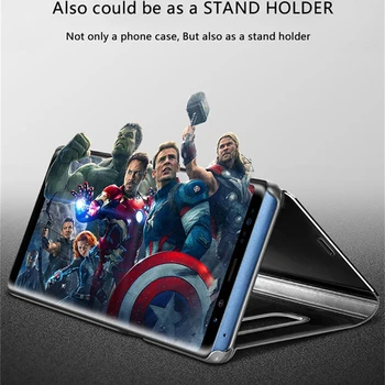 Veidrodis Peržiūrėti Smart Flip Case for Samsung Galaxy S6 Galaxys6 S 6 SM G920 G920F Prabanga Originalus Magnetinis Fundas Odinis Telefono Dangtelį