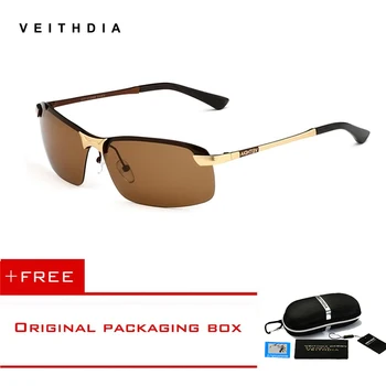 Veithdia Taškus Poliarizuota mens Taškus dizaineris akiniai nuo saulės, Saulės Akiniai Vairavimo Akiniai Vyrams oculos de sol vyrų atspalvių 3043