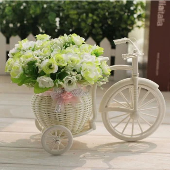 Vestuvių Dekoras Triračio Dviračio Dizainas Gėlių Krūva Krepšelį Dirbtinis Dekoravimo Gėlių Krepšelis Dviračio Dizainas