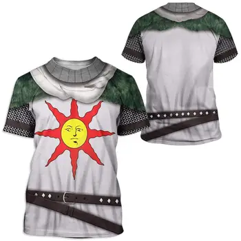 Viduramžių kario šarvai 3D Atspausdintas tamplieriai Vyrų/moterų marškinėliai hip-hop vasara Trumpas rankovės marškinėliai Atsitiktinis marškinėliai viršų stilius-2