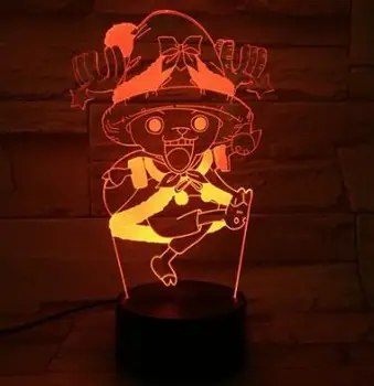 Vienas Gabalas 3D LED Nakties Šviesa 7 Spalva Keičiasi Lempos Luffy Zoro Chopper Kambarį Apdailos Veiksmų Skaičius, Žaislas, Skirtas Gimtadienio, Kalėdų Dovana
