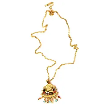 Vintage Gold Egipto Religijos Simbolis Akis Horo / Ra Amuletas Pakabukas 18
