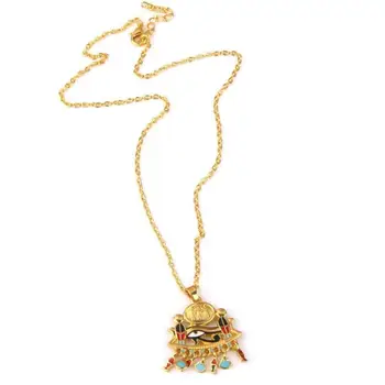 Vintage Gold Egipto Religijos Simbolis Akis Horo / Ra Amuletas Pakabukas 18