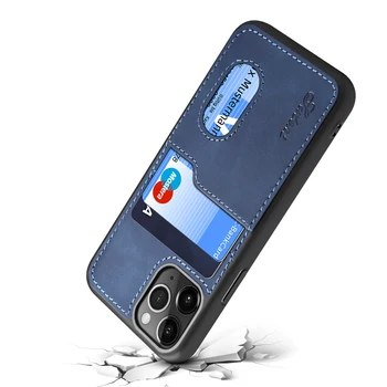 Vizitinė Kortelė Kišenėje Odos Padengti Iphone 12 11 Pro Max Mini neslystantis Tvirtas Apsaugos Įrengtas Atvejais