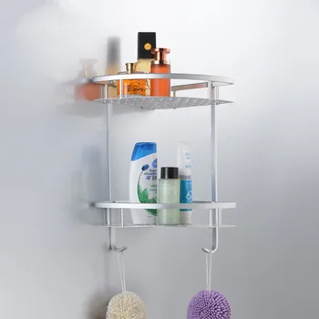 Vonios lentynos erdvę aliuminio dvigubo dvigubo trikampio krepšiai, vonios kambarys su kabliu kietas sustorėjimas krepšelį super apkrovos