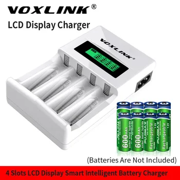VOXLINK LCD-004 LCD Ekranas Su 4 Slots Smart Pažangi Baterijų Įkroviklis AA/AAA NiCd NiMh Įkraunamos Baterijos