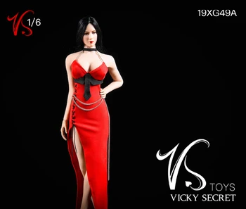 VSTOYS 1/6 19XG49female lėlės raudoną vakarinę suknelę padalinta suknelė mergina Slim drabužių priedai sandėlyje