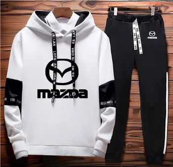 Vyrai Hoodies palaidinukė Mazda Automobilio Logotipu Pavasarį, Rudenį, Hoodies+Kelnes 2vnt Sporto kostiumas Vilnos Šiltas Storas sportwear