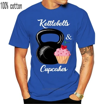 Vyrai Juokingi Marškinėliai Mados marškinėlius Kettlebell Ir Cupcaker Moterys t-shirt
