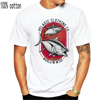 Vyrai Pelaginių Rūšių Tunų Strike Žvejybos Tee Marškinėliai Balti Sz L $26 Nwot Harajuku Tee Marškinėliai