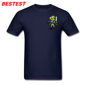 Vyrai T-Shirt Logotipą Marškinėlius Mėlyna Viršūnes Tees Legend Of Zelda Marškinėliai Įgulos Kaklo Animacinių Filmų Spausdinti Drabužius Žaidėjus Medvilnės Marškinėliai