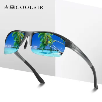 Vyriški aliuminio-magnio half-frame anti-ultravioletinių vairavimo poliarizuoti akiniai nuo saulės 6536