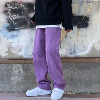 Vyriški Džinsai Atsitiktinis 2020 džinsinio audinio kelnės Hip-Hop Neutralus džinsai Streetwear Prarasti Tiesiai Jean Kelnės girl Skateboard - kelnės
