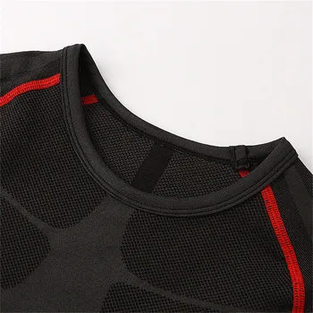 Vyrų fitneso activewear rinkiniai [viršų ir antblauzdžiai] long sleeve t shirts kelnių quick dry elastinga kompresinė prekės ženklo drabužių