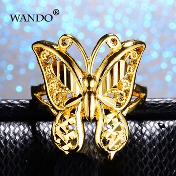 WANDO Aukso spalvos Etiopijos drugelis Žiedų, Eritrėja prancūzija Afrikoje, Italijoje Mados moterų, mergaičių, Kalėdų, Naujųjų Metų dovana jewewlry r65