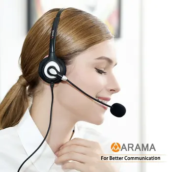 Wantek Arama Telefono laisvų Rankų įranga su Mikrofonu Laidinio Telefono Ausinės Panasonic Belaidžiai Telefonai Gigaset IP su 2.5 mm Jack Plius