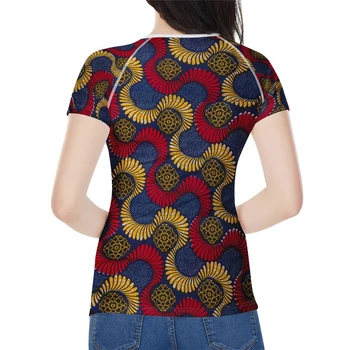 WHEREISART Ankara Stiliaus Afrikos Dashiki Marškinėliai Moterims Actekų Spaudinių Derliaus Marškinėlius Femme Harajuku Drabužius Moterų marškinėliai Tee Viršūnės