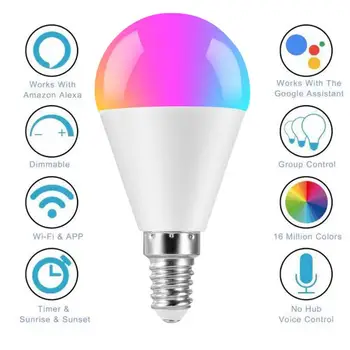 WiFi Smart Lemputė Šviesos Paramos Valdymo Balsu Laikmačio Jungiklio Lemputė Pritemdomi Patikslinimas, Alexa, Google Namuose 