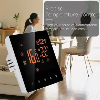 WiFi Smart Termostatas LCD Ekranas Jutiklinis Ekranas APP Kontrolės Programuojamas Kambario Temperatūros Valdiklis, Skirtas Namų Biuro Viešbutyje