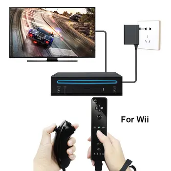 Wii valdiklis, 2 In 1 Belaidis Nuotolinio valdymo pultelis + Nunchuck su Silikono Atveju, Priedai, Nintendo Žaidimų Konsolę r40