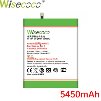 WISECOCO 5450mAh BM3E Baterija Xiaomi Mi 8 Mobiliųjų Telefonų Sandėlyje Aukštos Kokybės Baterija Su Sekimo Numerį