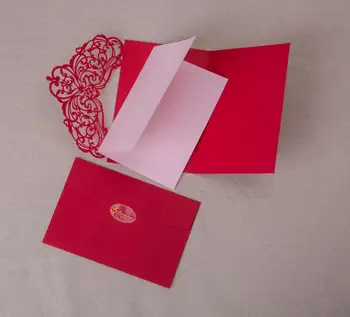 Wishmade Raudonojo Lazerio Cut Vestuvių kvietimai Kinų Stiliaus Klasikinis Dizainas Kortelės Santuokos Nuotakos Dušas Pakviesti,100vnt