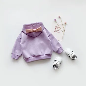 WLG vaikams žiemos hoodies baby girl aksomo storio violetinė juoda rausva hoodie vaikams šiltus drabužius 1-5 metų