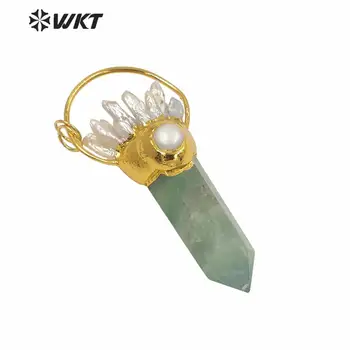 WT-P1583 WKT naujo dizaino natūralus vaivorykštinis dvasia kvarco taško pakabukas unikalus perlas energijos punktas fluorito pakabukas