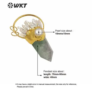 WT-P1583 WKT naujo dizaino natūralus vaivorykštinis dvasia kvarco taško pakabukas unikalus perlas energijos punktas fluorito pakabukas