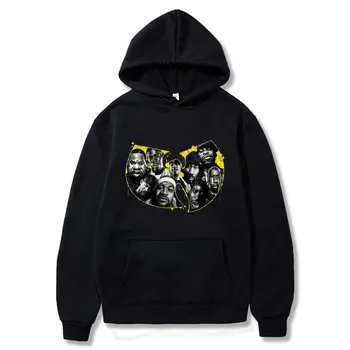 Wu Tang Clan Hoodie Mados Hip-Hop Logotipo Dizaino Hoodies Vyrų Moteris Ilgomis Rankovėmis Su Gobtuvu Palaidinukė Rap Muzikos Palaidinukė Hoody