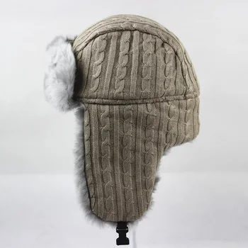 Wuaumx Žiemos Bombonešis Skrybėlę rusijos Skrybėlę Vyrų earflaps bžūp Apsaugoti Šiltas Tirštėti Bombonešis Skrybėlę Moterų Vilnonių Ausų Apsaugos Dangtis Dangtelis