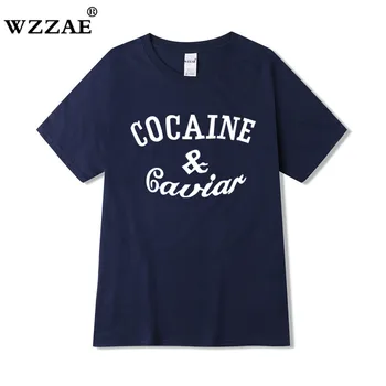 WZZAE 2019 Naujas COCAIN & IKRAI vyriški trumparankoviai Medvilnės marškinėliai Vyrams Dugno Marškinėliai Kieto Spalvų Atsitiktinis O-Kaklo Vyrų Viršūnes & Tees