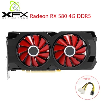 XFX AMD GPU Radeon RX 580 4GB DDR5 vaizdo plokštė AMD RX 580 4GB 256 Bitų PC Žaidimų Vaizdo plokštės PC Gamer Naudojami AMD Korteles