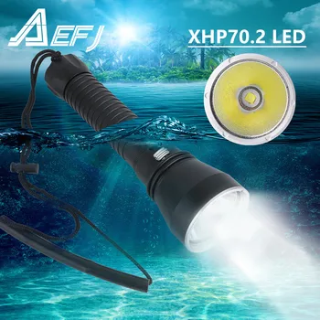 XHP70 LED Geltona/Balta Šviesa 4000 Liumenų Nardymo Žibintuvėlis 26650 Deglas po vandeniu 100M xhp70.2 povandeninės medžioklės led lempos, nardymas