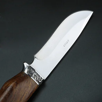 XUAN FENG Taktinis medžioklės peilis medinė rankena kempingas išgyvenimo peilis lauko gelbėjimo tiesiai EDC peilis įrankis