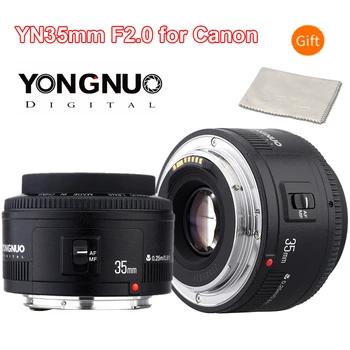 YONGNUO YN35mm F2 Objektyvo Fotoaparatas Objektyvas Nikon Canon EOS YN35mm Objektyvai AF MF Plataus Kampo Objektyvas 600D 60D 5DII 5D 500D 400D 650D